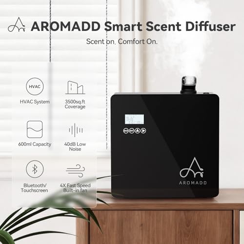 2025 Upgraded 3500 Sq.Ft Smart Scent Diffuser - HVAC System, Whole House Aroma & Hotel Collection Diffuser, Waterless Essential Oil Diffuser for Home Large Room, Cold Air Tech, 600mL (Black) - Image 3