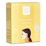LACE YOUR FACE Patented Compression Facial Mask, AS SEEN ON SHARK TANK, Reusable Biodegradable Cotton Anti Aging Skin Care, Brightening Bearberry, 4 pack