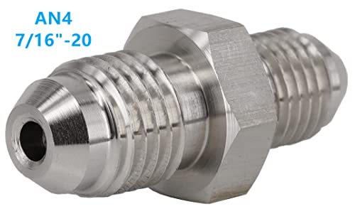 Dsnaduo 3An An3 Male Flare To An4 Pipe Male Stainless Steel Brake Hose Fitting Adapter Union Connector,Brake And Clutch Adapter Fitting 3/8"-24 To 7/16"-20 #TOP3