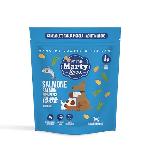Marty&Co Crocchette Cani, Adulti Taglia Piccola, 1,2kg, (60% Salmone e