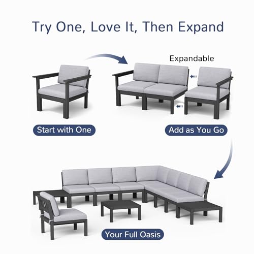 Sillón Modular Sin Brazos Resistente Negro miniatura 5