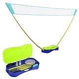 SPORTNOW 4m Badminton Set with Volleyball, Portable Badminton Net with Two Rackets, Two...