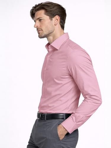 Image of FILO HEVIS Men's Shirt Regular Fit Solid Self-Cord Cotton Blended, Soft Fabric Stylish Formal Wear Man Shirt, Spread Collar Full Sleeves,(Available in Plus Size)