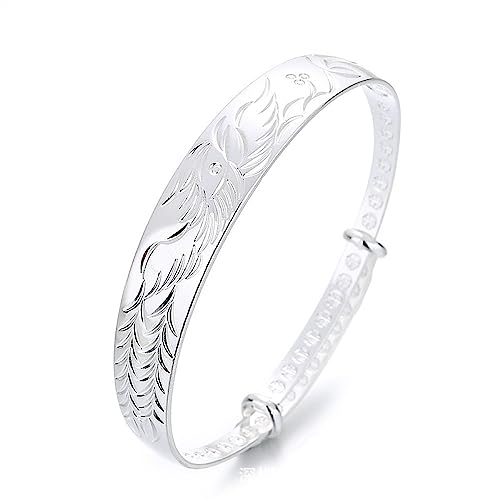 Bracelet Dragon et Phénix S999, votre manchette ajustable pour le quotidien