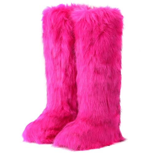 Bottes de neige confortables pour femme ZVC avec finition pelucheuse rose 38