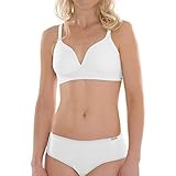 Comazo Earth Damen Spacer-BH ohne Bügel Bio-Baumwolle/Elasthan, Weiß, Gr. 80A