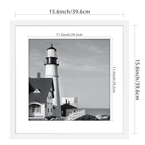 Picrit 16x16 Picture Frame 3 Pack, White Poster Frame, Display Poster 12 x 12 with Mat or 16 x 16 without Mat for Horizontal or Vertical Wall Mounting