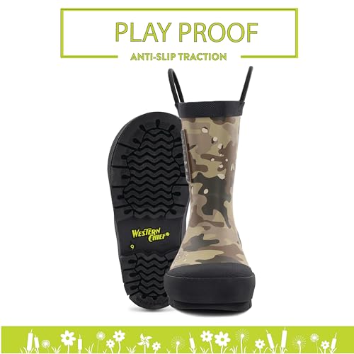 Image of Western Chief Kids Ladybug Rain Boot(Toddler /Little Kid /Big Kid) | Built for outdoor play, pull-on loops for self-dressing, comfort EVA insole, rubber traction outsole, toddler to big kid size