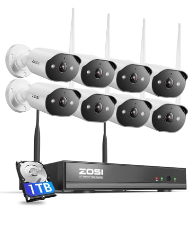 ZOSI 8CH 2K Wi-Fi 6 Security Camera System, 8X 3MP Outdoor...