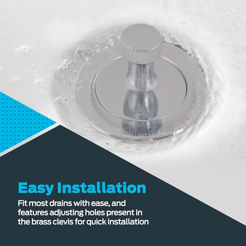 Image of EZ-FLO Lift-n-Turn Bath Drain Assembly Kit, 1-1 /2 in. x 11.5 Coarse Thread, 2-7 /8 in. OD Flange, 5 /16 in. Tapped Zinc Body, Chrome Plated, 35233