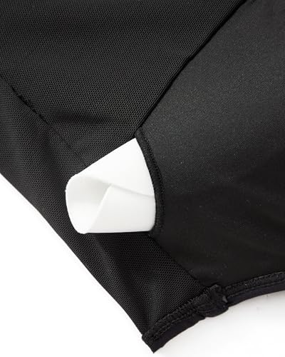 RXRXCOCO V Ausschnitt Sexy Mesh Badeanzug Damen Bauchweg Shape Bademode Rückenfrei Badeanzug Mit Cups Swimsuit Schwarz XL