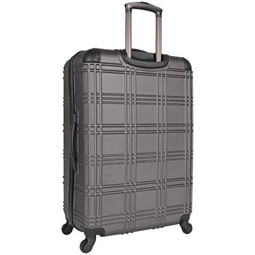 Ben Sherman Nottingham Lightweight Hardside 4-Wheel Spinner Size Travel Luggage, Charcoal, 28-Inch Checked #TOP5