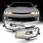 AKKON - Fits 2016-2022 Chevy Camaro [HID/Xenon Type] LED Projector Chrome Headlights w/Sequential Signal Pair Driver+Passenger