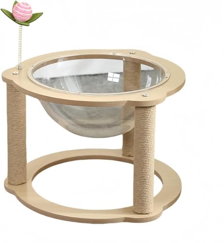 宇宙船ハウス ペット用ベッド 透明宇宙船 ペットハンモック 爪とぎ 猫寝床 ネコベッド 猫ハウス キャットハウス 自立式 カプセル式 猫宇宙 猫ベッド宇宙船 ペット休憩所 キャットタワー 家具保護 四季通用 猫用品 室内 戸外 お手入れ簡単 猫ハウス兼用