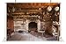 BELECO Rustic Kitchen Backdrop 10x8ft Fabric Western Old Wooden House Kitchen Interior Background Rural Farmhouse Fireplace Cooking Utensils Cooking Background Farmers Cowboys Portrait Photo Props
