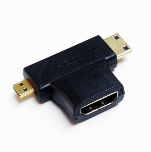 Tera Grand Hdmi 2-In-1 T Adapter - Hdmi Female To Mini Hdmi Male And Micro Hdmi Male Adapter #TOP1
