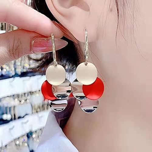 Miniatura 2 de Colgante de lentejuelas redondas de metal a la moda, pendientes elegantes y exquisitos para mujer, accesorios de moda para boda, joyería 2022