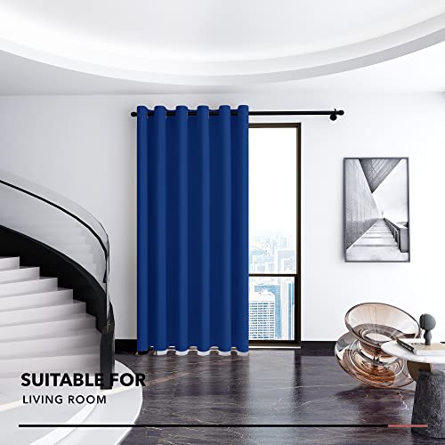 Deconovo Wide Living Room Curtains 79 x 106 Inch Blackout Curtains Thermal Insulated Door Curtains Energy Saving Super Soft Eyelet Curtains for Bedroom Royal Blue 1 Panel - Image 3