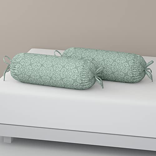 Image of Swayam 210TC Diwan Set Pure Cotton 6 Pcs | Deewan Ethnic Motif Printed Bedsheet Set for Living Room Hall (1-Bed Sheet 60x90 Inch | 2-Bolster Cover 30x30 Inch | 3 Cushion Cover 16x16 Inch) - Green