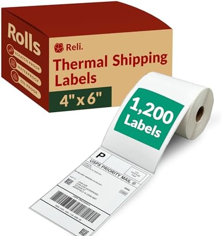 2x1 FBA Barcode Labels - 1 Roll Of 1300 Direct Thermal Labels For Shipping & Address Labels