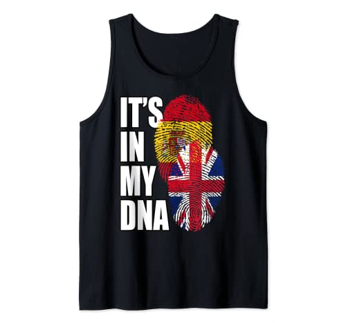 British Y Spaniard Mix DNA Flag Heritage Camiseta sin Mangas
