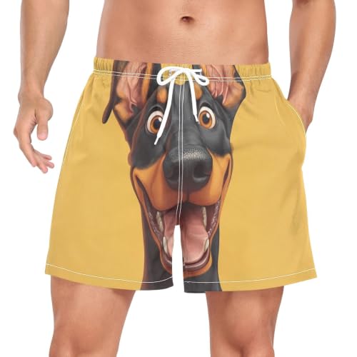Pantalones cortos de natación para hombre cómodos que se secan rápido con Doberman