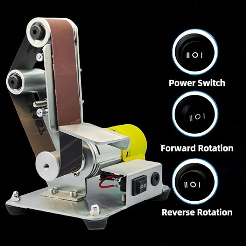 Mini Benchtop Belt Sander, Electric Knife Sharpener, Power Grinder Polisher Sander Sanding Machine for Woodworking Metal Working Knife Making 4000-9000RPM - Image 3