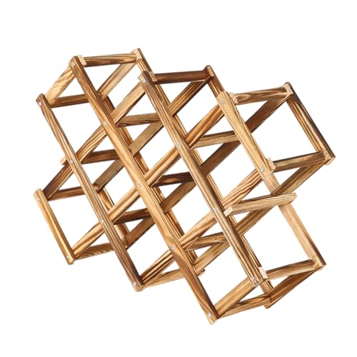 Soporte para botellas de vino de madera sólida PRETYZOOM miniatura 1