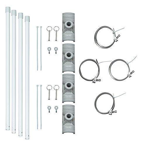 Vispronet Street Light Pole Banner Bracket – 36in Wide Street Banner Holder, Sign Mounting Hardware for Banners, Includes Mounting Brackets, Fiberglass Poles, & Steel Bands, Banner not Included