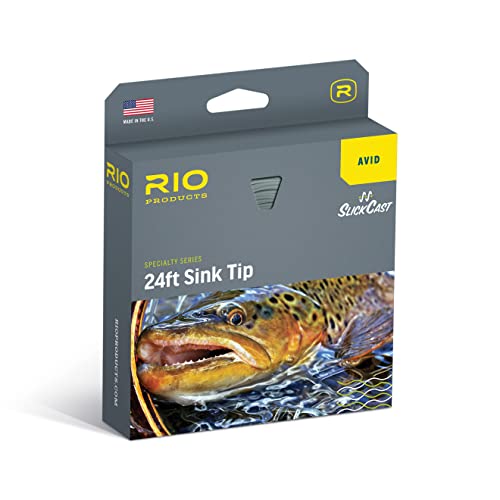 RIO Products Avid Series 24FT Sinking Tip, Freshwater Trout Slow Sinking Fly Line, Easy Casting, Slick Coating, 300gr