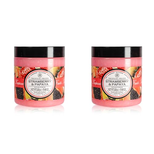 Tropical Fruits Gentle Exfoliating Strawberry & Papaya Sugar Scrub 2 x 550g