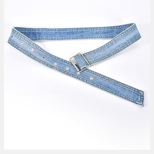 Women's Blue Denim Waist Belt Casual Vintage Tiny Belt with Skirt Dress Suit Coat Accessories Belt Versatile3