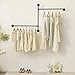Industrial Pipe Clothing Rack Wall Garment Rack with Pipe Clothes Rails, Multi-Purpose Heavy Duty Clothes Hanging Rods Space-Saving Clothes Bar Organizer Closet (wall clothing rack-2 hanging rods)