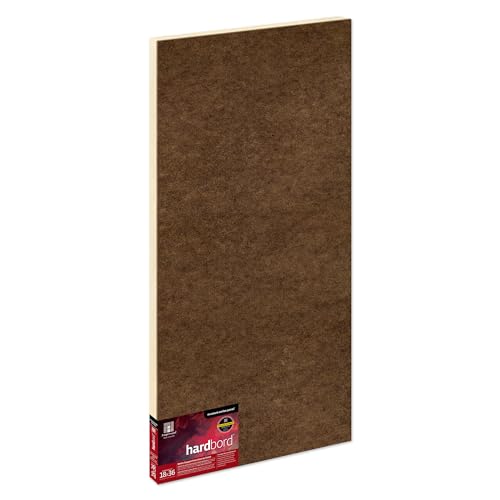 Image of Ampersand Art Supply Hardboard Wood Painting Panel: Museum Series Hardbord, 18 inch x 36 inch, 3 /4 Inch Cradled Profile