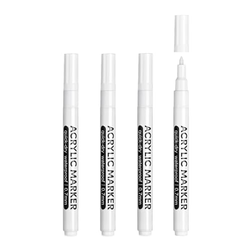 Lot de 3 marqueurs permanents pour peinture acrylique, pointe extra fine de 0,7 mm, pour projets artistiques, dessin, peinture sur roche, céramique, verre, bois, plastique, métal, toile, loisirs