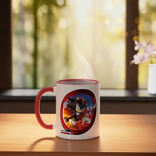 Taza cerámica Sonic the Hedgehog rojo y blanco 11 oz miniatura 3
