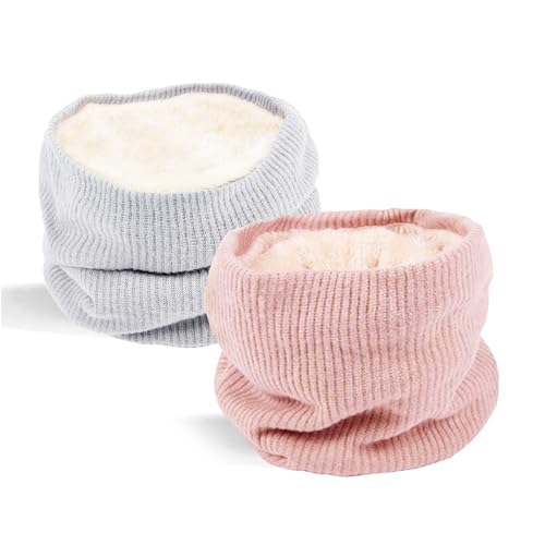 MOAZIFI Loop Schal Damen Winter, 2er Pack Schlauchschal mit Weichem und Warmem Material, Elastischer Halswärmer für Frauen und Mädchen, Perfekt für Outdoor-Aktivitäten...