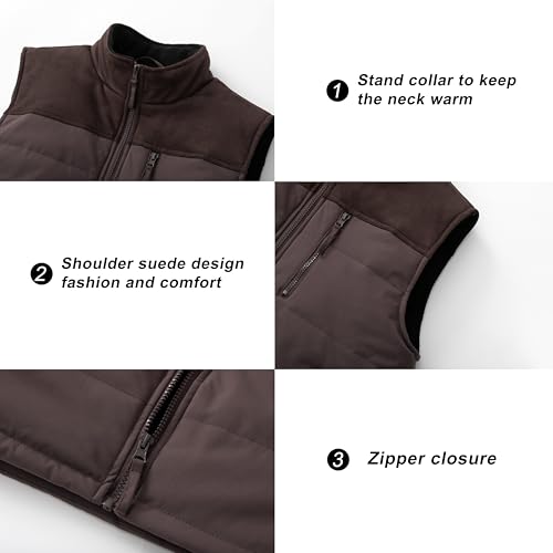 VtuAOL Men's Reversible Fleece Lined Vest Outdoor Lightweight Vest Sleeveless Jacket for Travel Hiking Casual2