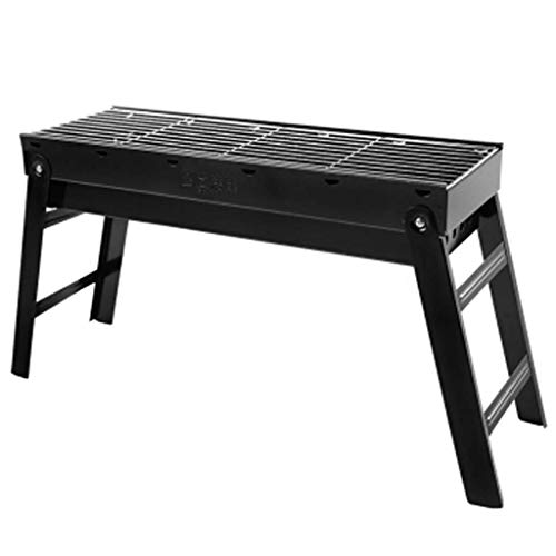 Schwarzer Notebook-Holzkohlegrill Geeignet für Grillen im Freien Camping Heckklappe Reiseklappgrill Schwarz (Farbe: Schwarz)