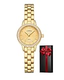 CIVO Orologio Donna Acciaio Piccolo: Orologi Oro Analogico con Quadrante a Cerchi Concentrici in Rilievo - Impermeabile Diamanti Quarzo Classico - Regalo Moda per Donna e Ragazze