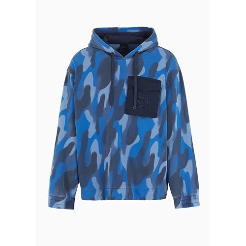 Armani Exchange Men's Camo Print with Contrast Pocket Hooded Sweatshirt2