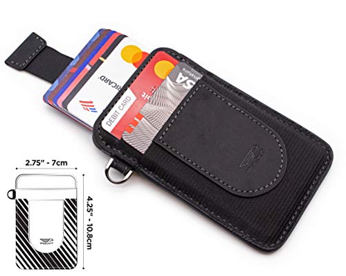 Image of POCKT Card Holder Wallet For Men and Women - Slim Minimalist Front Pocket Wallet Elastic Credit Card Holder Genuine Leather RFID Blocking Card Case Wallets