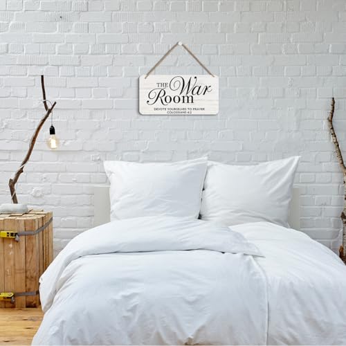 Image of The War Room Hanging Wooden Wall Sign Decor, Christian Gifts for Women | Prayer Closet Essentials Bible Verse Rustic Wood Sign Plaques Christian Wall Decor, Religious Gifts for Women, 12x6 Inch