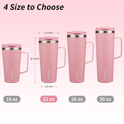 Image of BJPKPK 22oz Insulated Tumbler with Handle, Lid & Straw, Stainless Steel