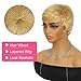 YKHJH Honey Blonde Pixie Cut Wig Human Hair Glueless Wigs Ready to Go Short Human Hair Wigs for Black Women Pixie Wig with Bang Short Straight Wigs for Women 100% Human Virgin Hair(27#)