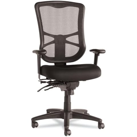 Alera ALEEL41ME10B Elusion Series High-Back Multifunction Mesh Chair - Black Cover