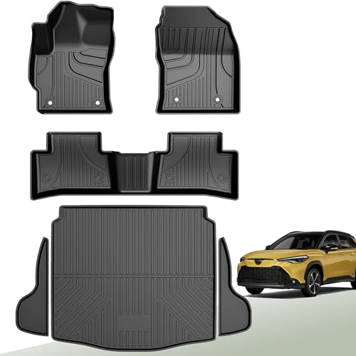 Original Corolla Cross Floor Mats & Cargo Liner for Toyota Corolla Cross SUV 2022-2024 - Custom Fit Floor Liners and Trunk Mat for Toyota Corolla Cross & Cross Hybrid (Not Fit Sedan/Hatchback Model)