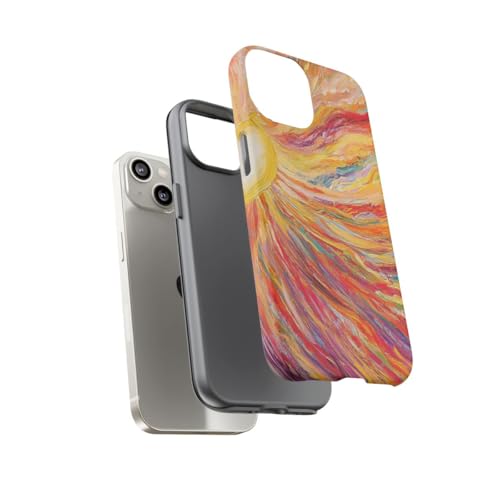 Coque rigide mate iPhone 14 jaune abstrait aux finitions premium - 3