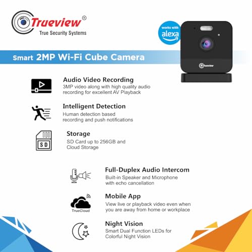 Trueview Cube Compact Indoor Wireless Smart Security Camera|1080P Hd Cctv Camera|Built-In Lumen Spot Light|Color Night Vision|Motion... - Image 4