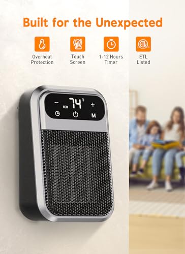 Givebest Wifi 800W Wall Outlet Space Heater With Remote,Led Display Small Plug In Electric Heater With Adjustable Thermostat And Timer For Home Office Bathroom Indoor Use thumb #3